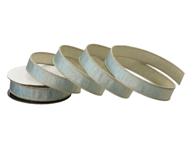 1" x 10 Yards Jacquard Metallic Ribbon | Available in Aqua, Lavender, & Mint Green