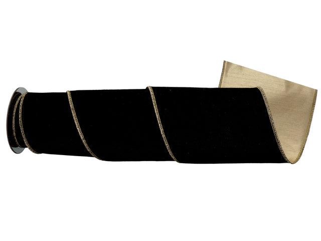 6" x 5YDS Velvet Premium Ribbon | Available in Black, Champagne, & Red