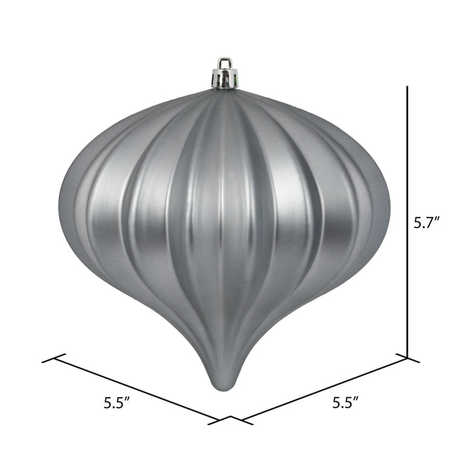 Pewter Matte Onion Christmas Ornament 5.7", UV treated, Set of 3