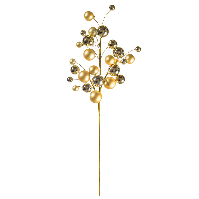 30" Ball Ornament Spray Mocha | Champagne | Red | Green