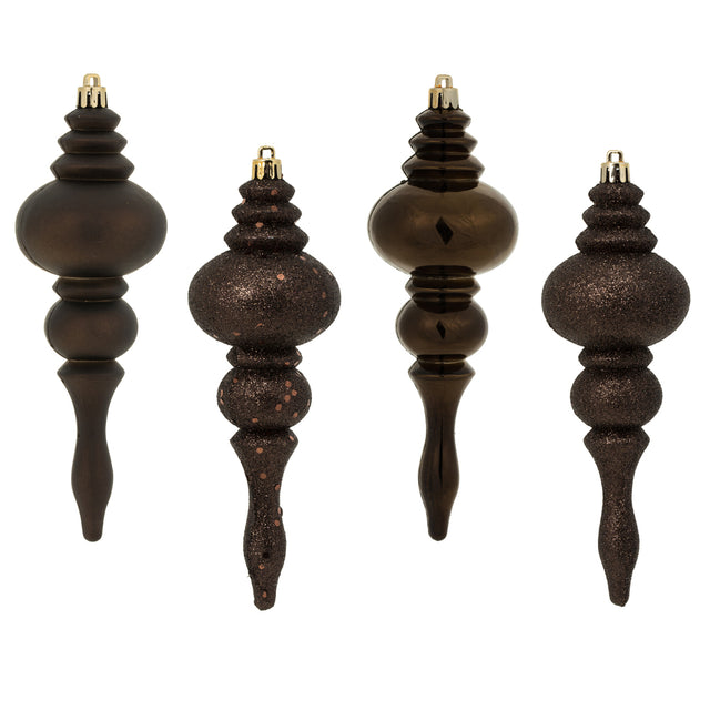 7" Chocolate Finial 4 Finish Asst 8/Box