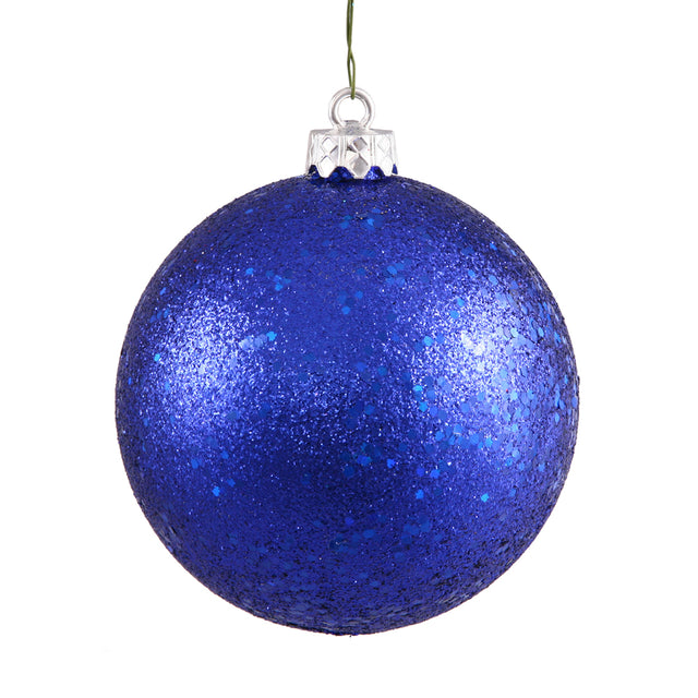 Cobalt Sequin Ball Ornament 6", 4 per Bag
