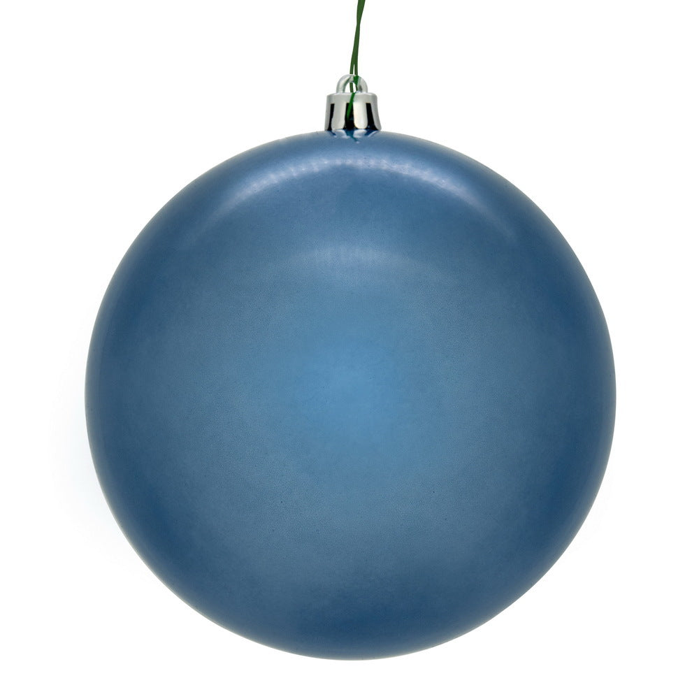 10" Denim Blue Pearl UV Drilled Ball Ornament