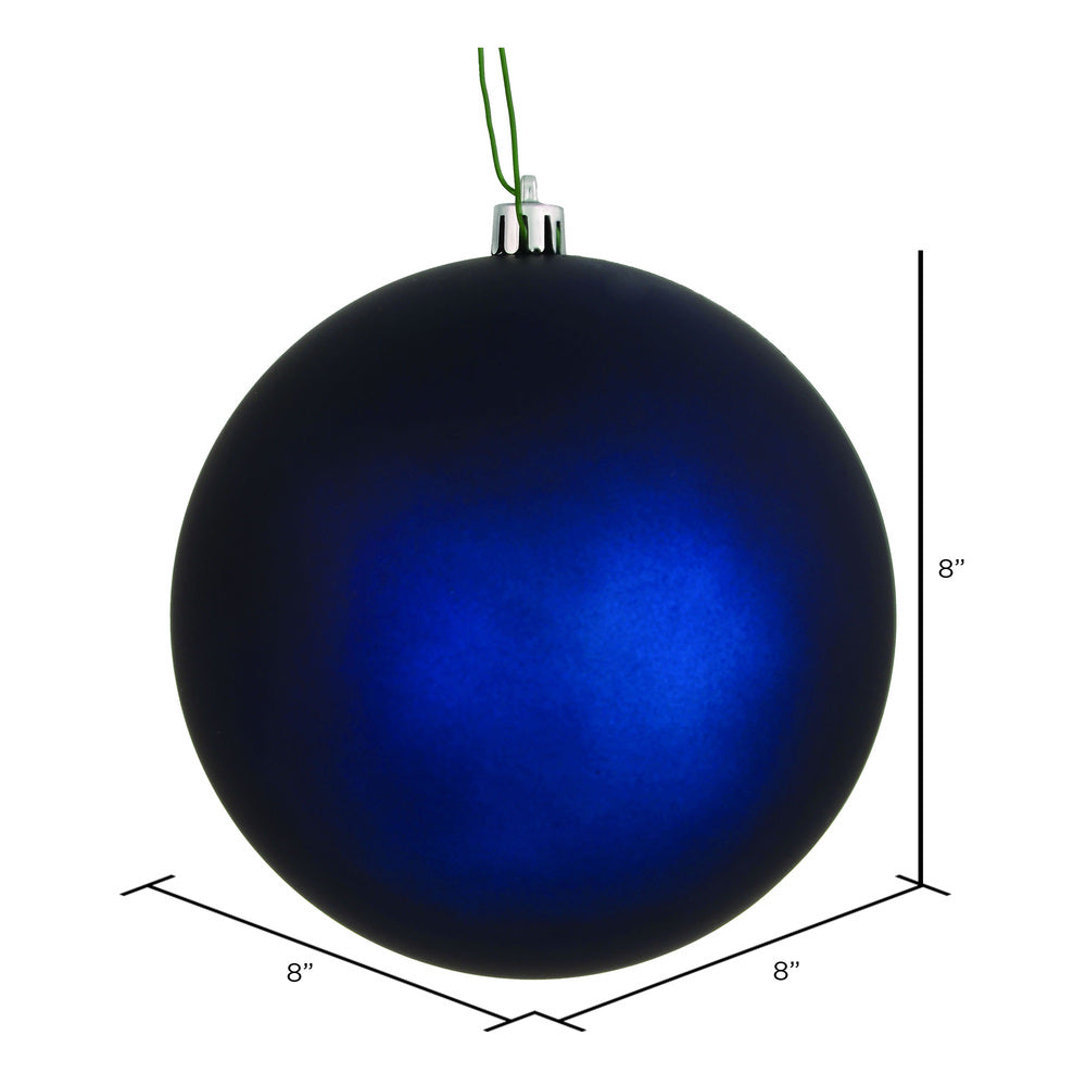 8" Midnight Blue Matte Ball Ornament