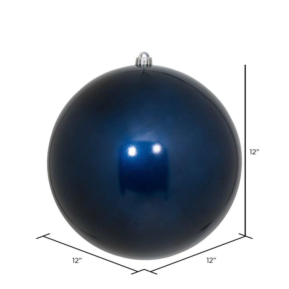 12" Midnight Blue Candy Ball Ornament