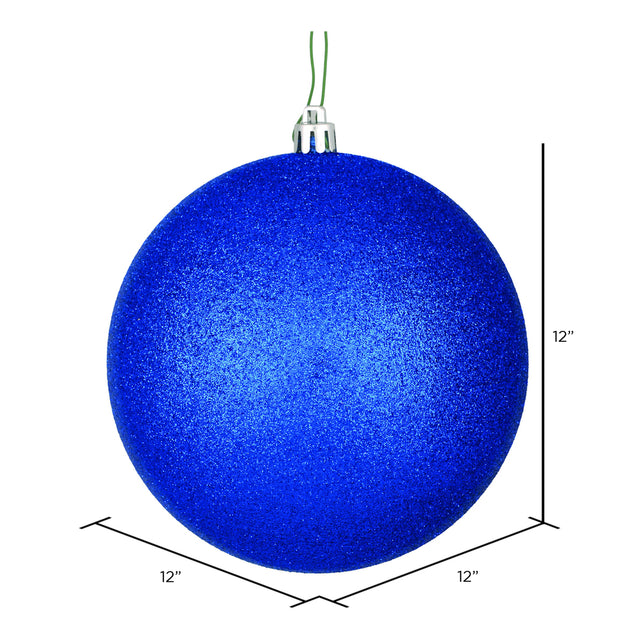Midnight Blue Glitter Ball Ornament 12"