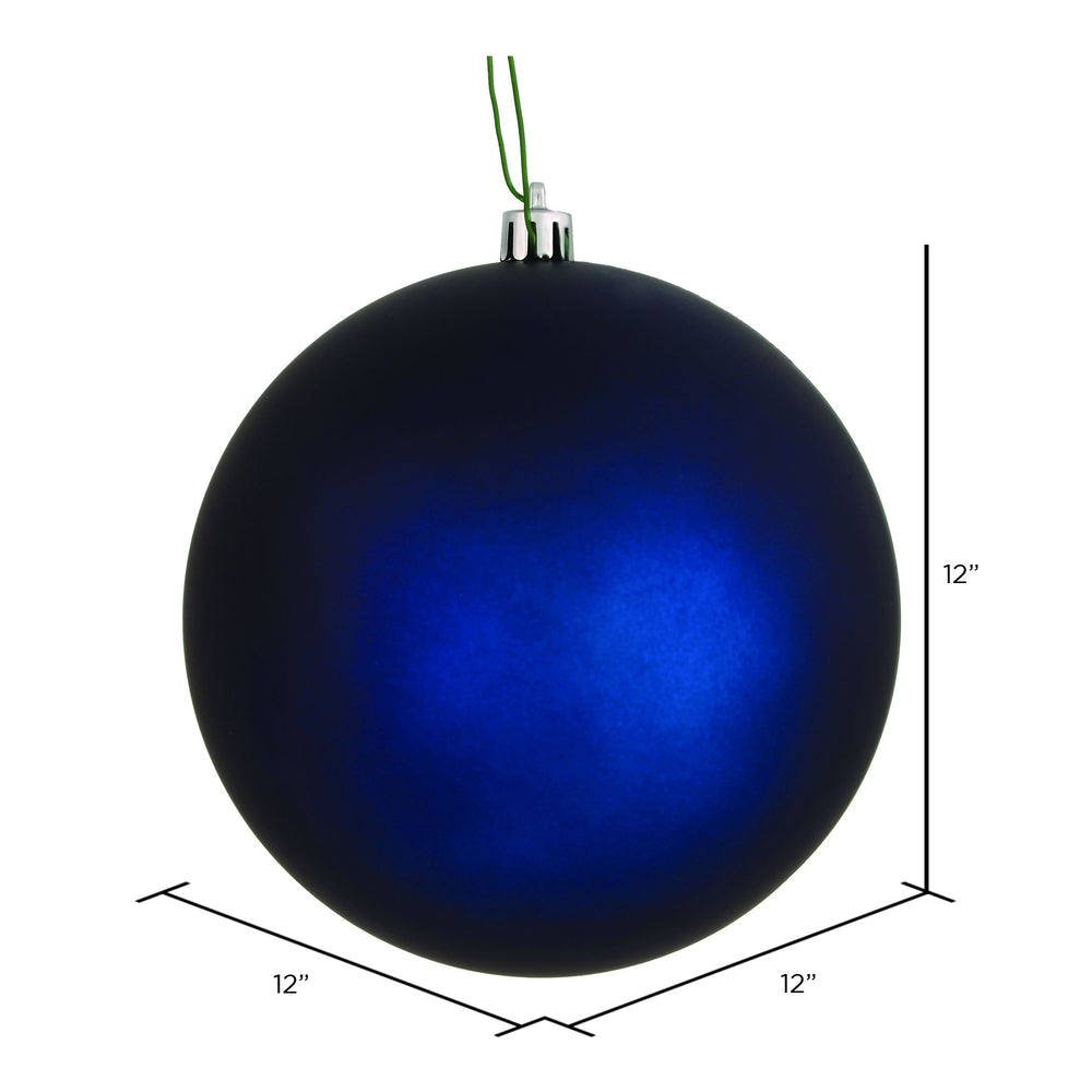 12" Midnight Blue Matte Ball Ornament