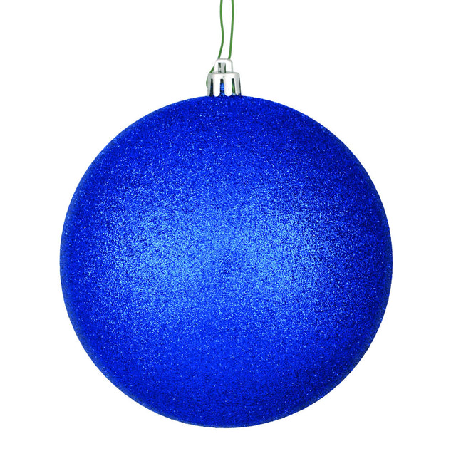 Midnight Blue Glitter Ball Ornament 6"