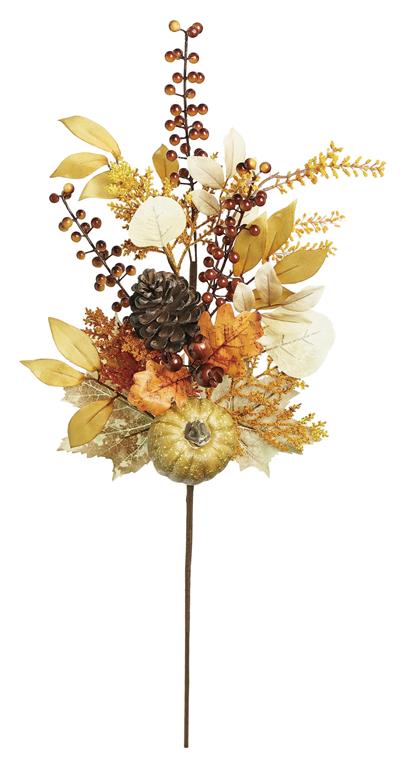 30" Pumpkin, Berry & Cone Spray