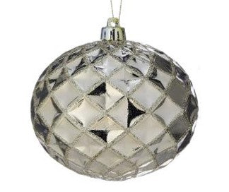 100MM Glitter Net Concave VP Ball Ornament, 4 Per Box