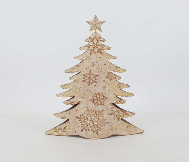 24.5"/15.75" Metal Winter Retreat Tree