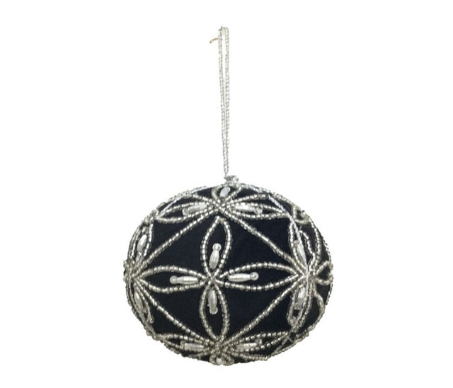 3.5" Black | Silver | Velvet Royal Jewel Ornament
