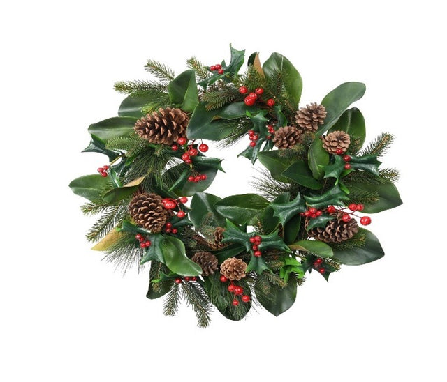 28" Holly | Pine | Magnolia Christmas Wreath
