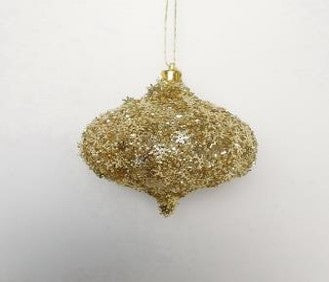 4" Metallic Snowflake Onion Ornament