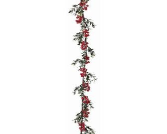 60" Iced WP Berry Boxwood Garland