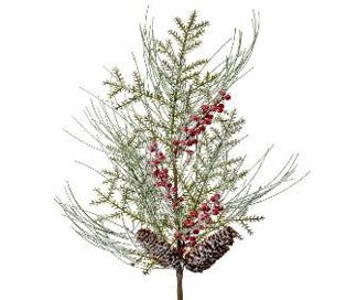 33" Frosted Long Needle WP Berry Spray