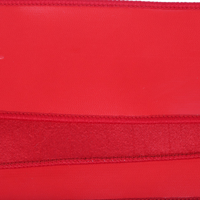 2.5" x 10 Yd Faux Leather Ribbon with Black Dupioni Backing Black | Red