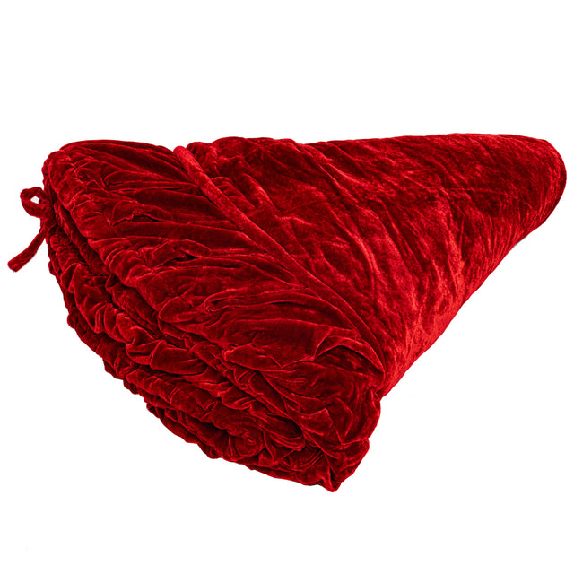 60" | 84" Plush Velvet Christmas Tree Skirt | Red, Midnight Blue, or Champagne