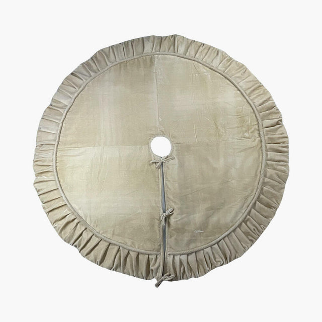 60" | 84" Plush Velvet Christmas Tree Skirt | Red, Midnight Blue, or Champagne