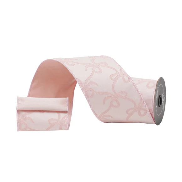 4" x 10YDS Cottage Loops Farrisilk Wired Ribbon | Pink