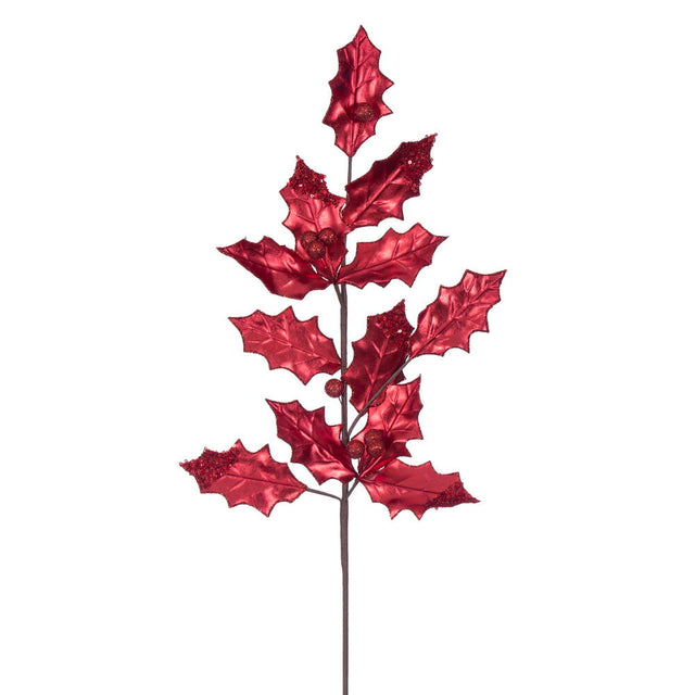 28" Red Leaf Spray