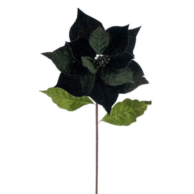 20" Classic Velvet Poinsettia Stem | Cream or Green