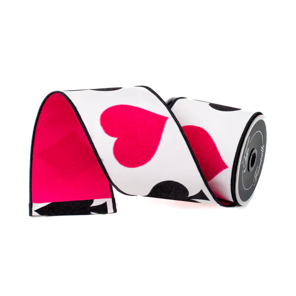 2.5" x 10YDS Sweet Suites Farrisilk Wired Ribbon | Pink, Black, White