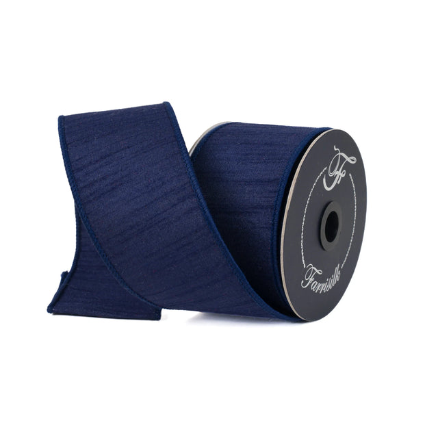 Farrisilk Navy Dupioni Ribbon | 2.5" x 10 Yards