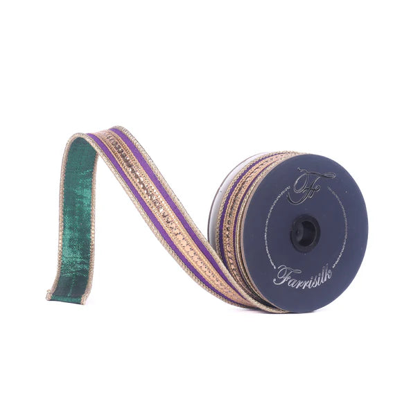 1" x 10YDS Twinkle Trim Farrisilk Wired Ribbon