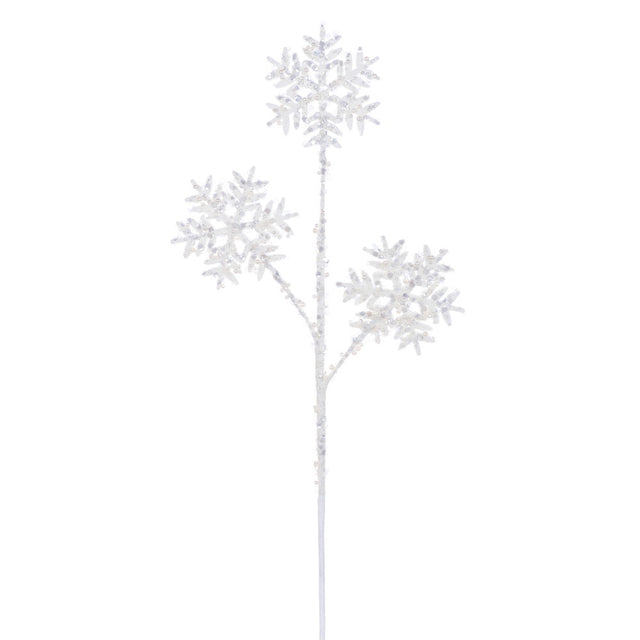 23" White Sequin Snowflake Spray