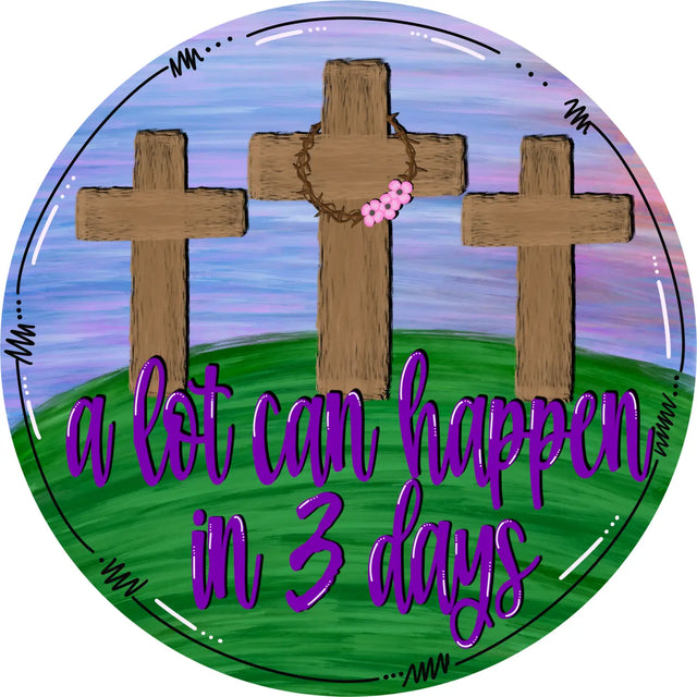 Religious Easter Wreath Sign, 10" Round