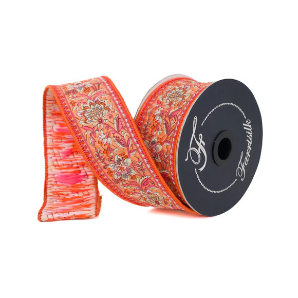 2"x10YDS Orange Cosmic Tapestry Ribbon