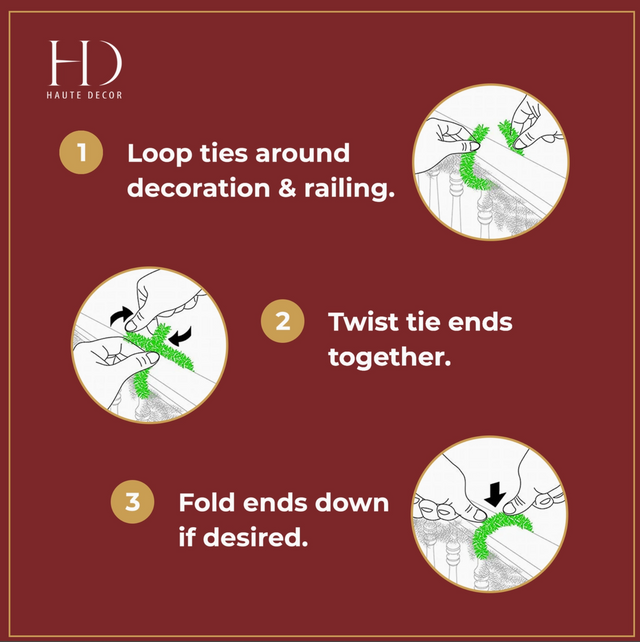 14" Garland ties™, 10 Pack - Noble Fir