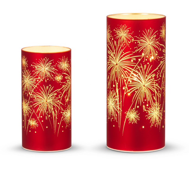 Lighted Firework Lanterns | Set of 2