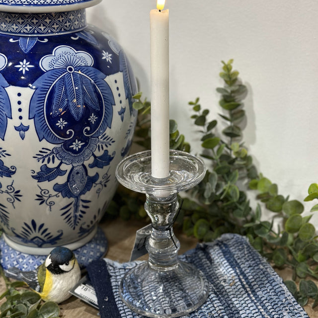7" Medium Glass Candle Holder