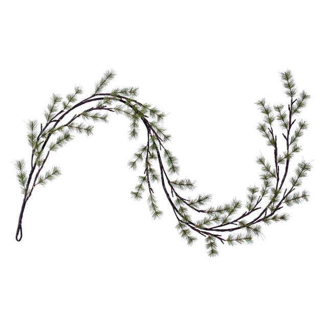 6' Green Mini Pine Twig Garland 48WW LED