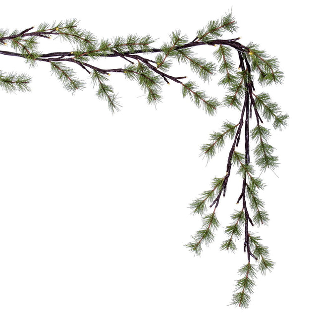 6' Green Mini Pine Twig Garland 48WW LED