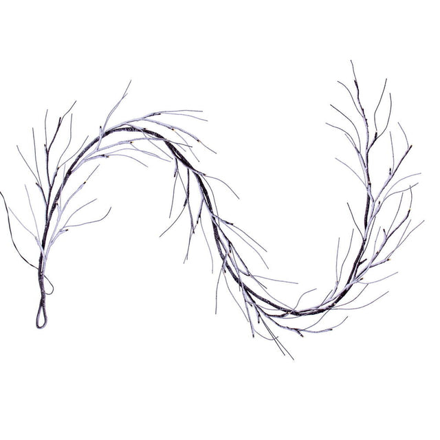 6' Brown Frosted Twig Garland LED 48WW B/O
