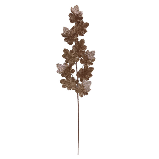 48" Velvet Ananthus Leaf Spray | Brown & Silver