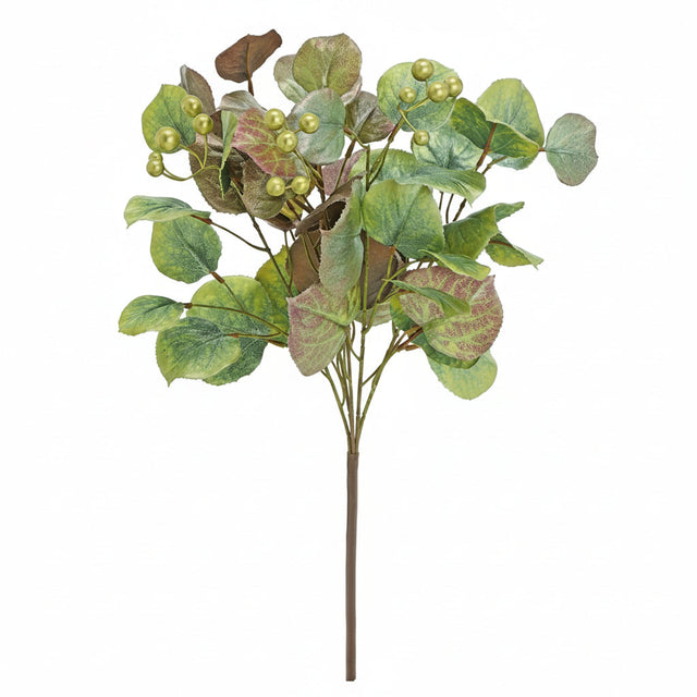 Holiday Eucalyptus Bush, 16", Green/Mauve