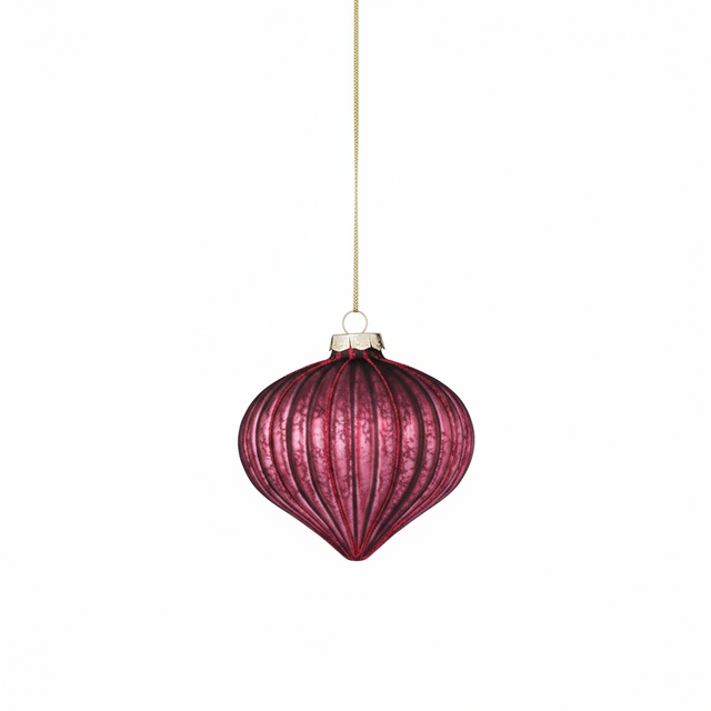 4"D Burgundy Mercury Glass Ornaments | Ball, Finial, or Onion Shape