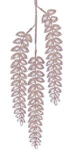 19" Pink Hanging Glittered Gem Fern Ornament
