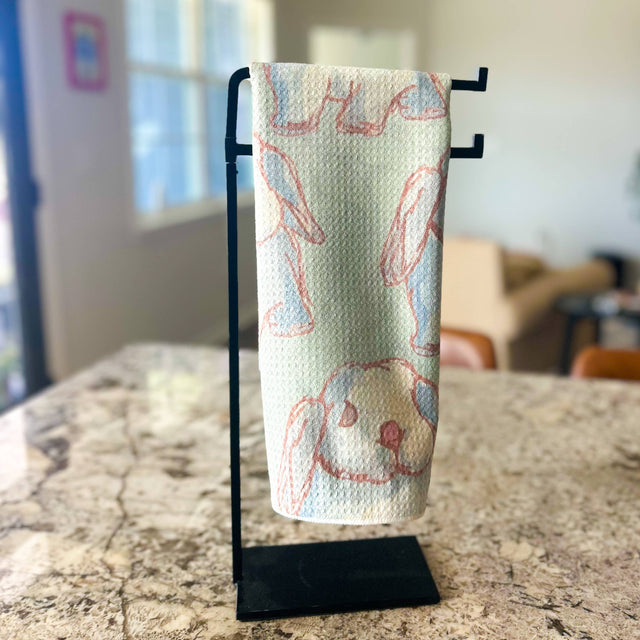 Watercolor Bunnies Tea Towel