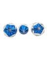 3" Blue/White Glass Ball Ornament- Set of 3