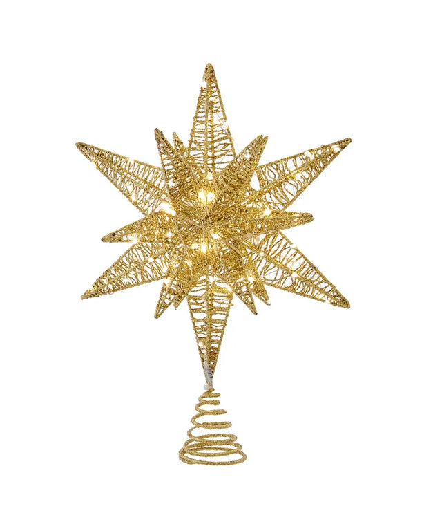 15" Gold Starburst LED Tree Topper