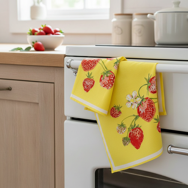 20"x30" Strawberry Field Flour Sack Kitchen Towel S/2