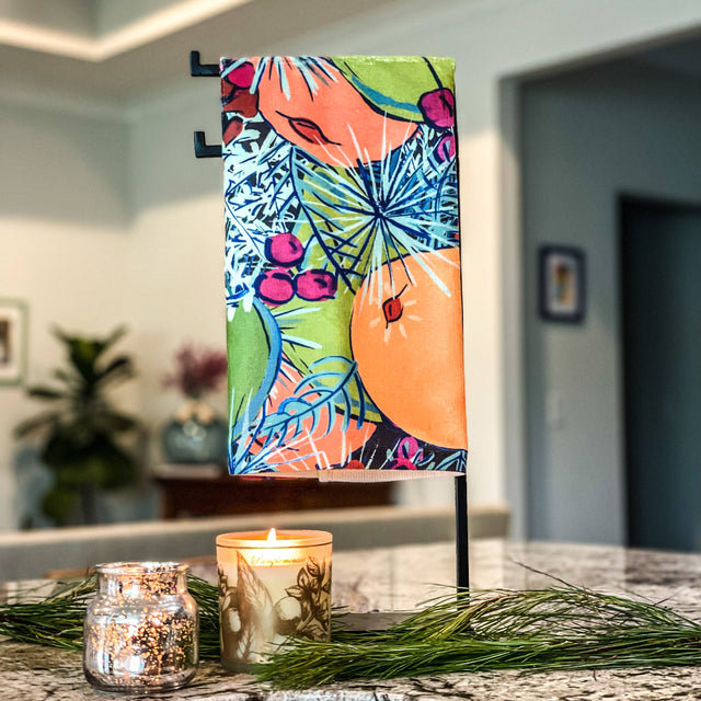 Citrus And Floral Tea Towel