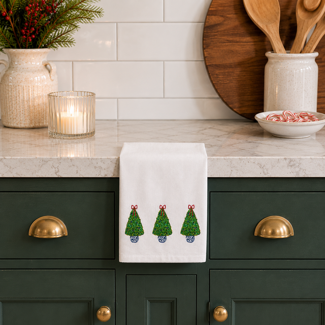 Christmas Topiary Hand Towel