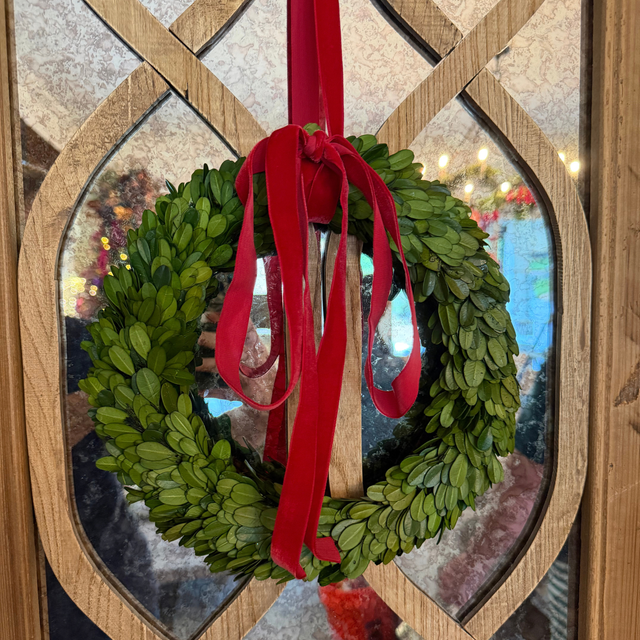 9.75" Preserved Boxwood Candle Ring/Wreath