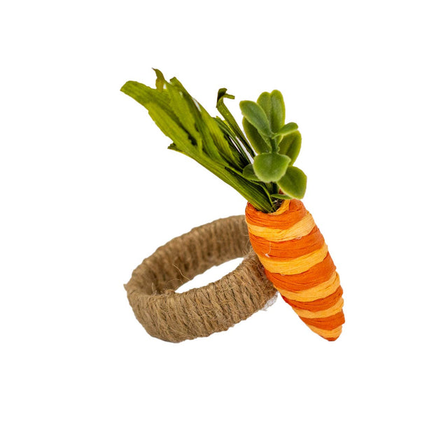 4" Carrot Napkin Ring | Orange/Natural
